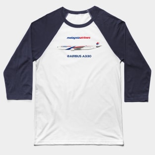 Illustration Of Malaysia Airlines Airbus A330-300 Baseball T-Shirt